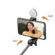 15. Selfie-Stick WH1YXS Teleskopstativ 1 m mit runder Lampe und Telefonhalter – Schwarz