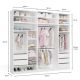 11. Modularer Kleiderschrank OPENO SET 260/250 WEISS mit Schubladen, Kleiderstangen und Einlegeböden – groß, fürs Schlafzimmer