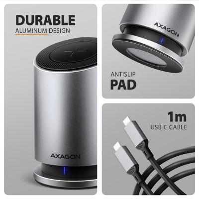 6. Axagon HMC-WL9 kabelgebundene Dockingstation, USB 3.2 Gen 2 (3.1 Gen 2) Type-C, Grau