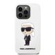 3. Karl Lagerfeld Silikon-Ikonik-Hülle für iPhone 14 Pro Max – weiß
