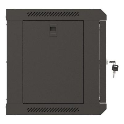 7. Wandmontierter Installationsschrank 19" 6U 540x350 schwarze Glastür LANBERG (Flat Pack)