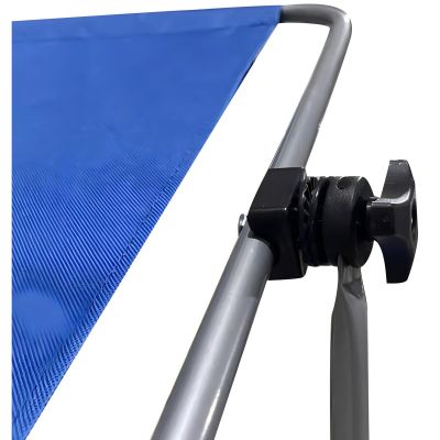 38. Faltbarer Strandstuhl mit Sonnendach auf Rollen, 116 x 62 x 60–90 cm, blau