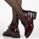 9. Damen-Lackleder-Stiefeletten mit Kroko-Prägung in Bordeaux Filippo DBT7191