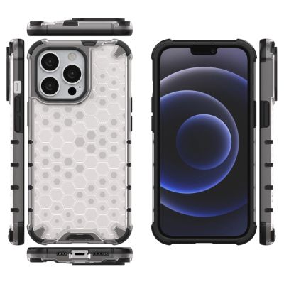 12. Honeycomb Handyhülle Schutzhülle mit TPU Rahmen für iPhone 13 Pro transparent