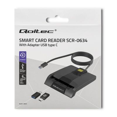 8. QOLTEC Smart-ID-Kartenleser | SCR-0634 | USB Typ C