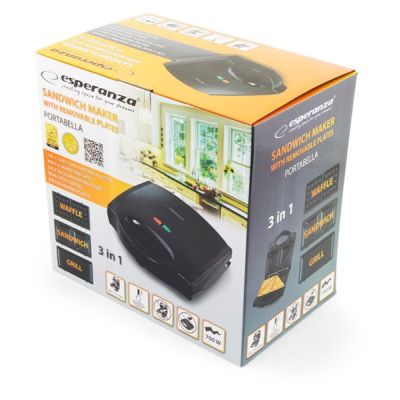 9. Esperanza Portabella EKT006K Sandwichmaker (700 W; schwarz)