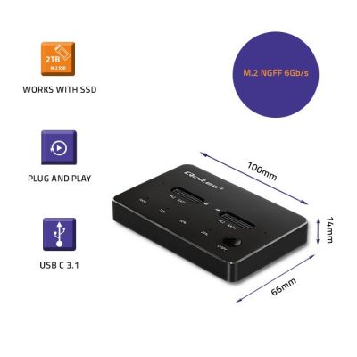 3. QOLTEC 2x SSD M.2 SATA | NGFF | USB Typ C Dockingstation