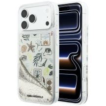 Karl Lagerfeld Liquid Glitter Strand- und Sandhülle für iPhone 17 Pro Max / 18 Pro Max – Beige