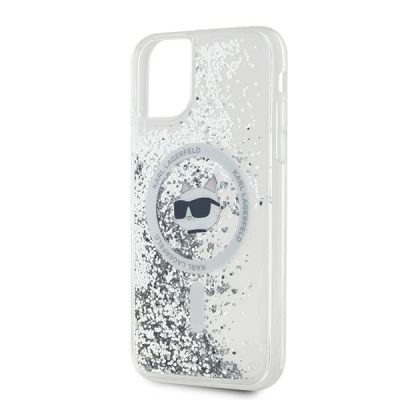 6. Karl Lagerfeld Liquid Glitter Choupette Head MagSafe Hülle für iPhone 11 / Xr – Transparent