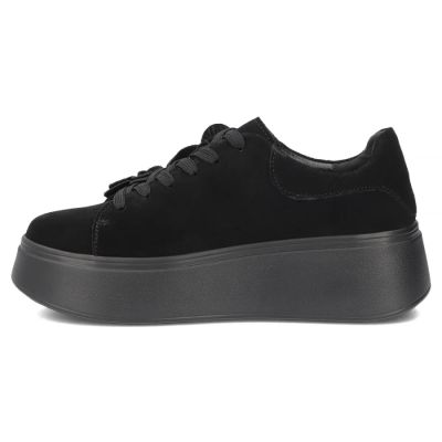3. Damen-Sneaker aus Leder mit Plateausohle und Blumenmuster, Wildleder, schwarz, Filippo DP8113