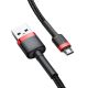 2. Baseus Cafule Cable strapazierfähiges Nylonkabel USB / Micro USB 2A 3M schwarz-rot (CAMKLF-H91)
