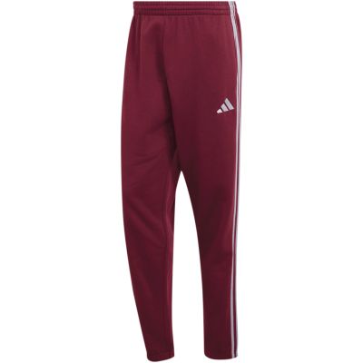 2. adidas Essentials 3-Streifen Fleecehose für Herren, schmal zulaufende Bündchen, burgunderrot, KY4134