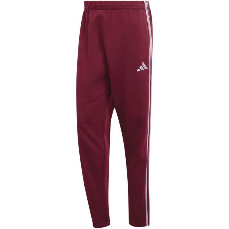 2. adidas Essentials 3-Streifen Fleecehose für Herren, schmal zulaufende Bündchen, burgunderrot, KY4134