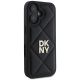 4. DKNY – Gesteppte iPhone 16-Hülle mit Stapellogo – Schwarz