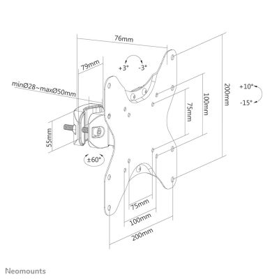 9. Neomounts FL40-430BL12 TV-Wandhalterung 106,7 cm (42") Schwarz