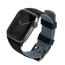 Uniq Linus Apple Watch Series 4/5/6/7/8/SE/SE2/Ultra-Armband 42/44/45 mm. Airosoft Silikon schwarz/nachtschwarz