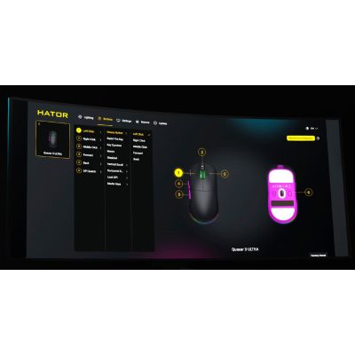 20. HATOR Quasar 3 Ultra 8K Kabellose Gaming-Maus, beidhändig bedienbar, Funkfernbedienung + Bluetooth + USB Typ-A, optischer Sensor mit 30.000 DPI