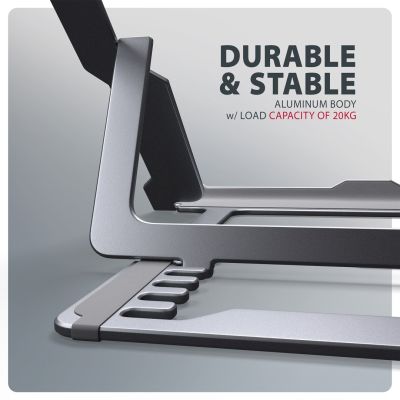 9. Axagon STND-LAG Laptop-Ständer, höhenverstellbar, faltbar, Aluminium Notebook- und Tablet-Ständer Grau 43,9 cm (17,3")