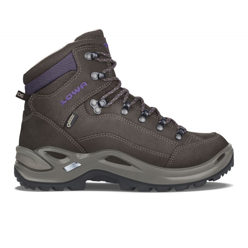 Lowa RENEGADE GTX MID Ws schiefer/brombeere Damen Trekkingschuhe, grau, wasserdichte Lederstiefel, Gore-Tex, grau (320945 7937)