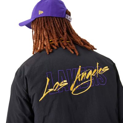 5. New Era NBA Los Angeles Lakers Bomberjacke mit Schriftzug - 60332205