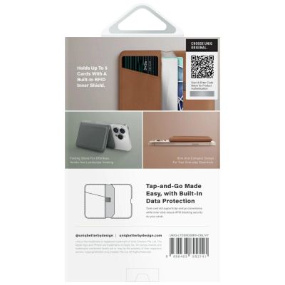 5. Uniq Lyden DS RFID-Magnetgeldbörse mit Telefonständer, Braun