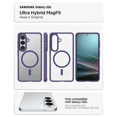 7. Spigen Ultra Hybrid Mag MagSafe Hülle für Samsung Galaxy S26 – Transparent Lila