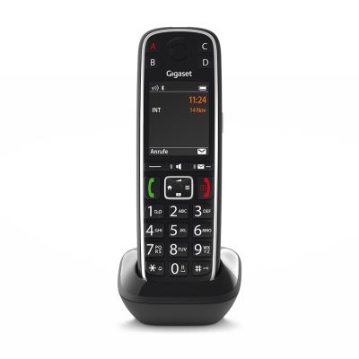 Gigaset E720HX Analog/DECT-Telefon mit Anrufername und -ID, Schwarz
