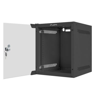 8. Lanberg WF10-2306-10B Einzelschrank (6 HE; 329 mm / 280 mm / 310 mm; Wandmontage; Glas; 10"; Schwarz)