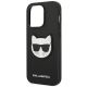6. Karl Lagerfeld Saffiano Choupette Head Patch Case für iPhone 14 Pro Max – Schwarz