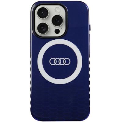Audi IML Big Logo MagSafe Hülle für iPhone 15 Pro – blau