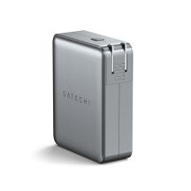Satechi 4-Port GaN Reiseladegerät - 145W Reiseladegerät mit 4 Steckdosenadaptern - US, UK, EU, AS (4x USB-C)