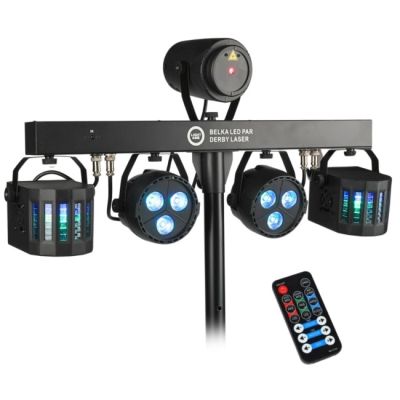 6. LIGHT4ME LED-PAR-DERBY-LASERSCHEIN MIT MEHREREN EFFIZIENTEN