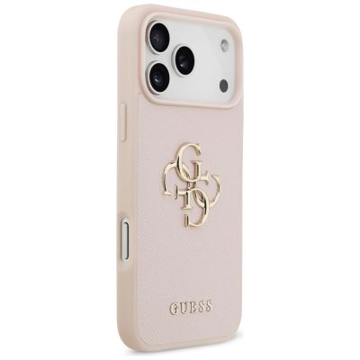 4. Guess Grained Big 4G & Classic Logo Hülle für iPhone 17 Pro Max - Pink