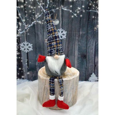 7. Dekorativer Elmon 30+20 cm Marineblau kariert