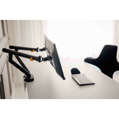 3. BakkerElkhuizen Flexibles Doppel-Montageset - Verstellbarer Doppelarm - Für 2 Monitore - Aluminium, Stahl, ABS-Kunststoff, thermoplastischer Gummi (TPR), Polyamid (PA6) - Dunkelgrau - Bildschirmgröße: 43,18-88,9 cm (für Flachbildschirme)