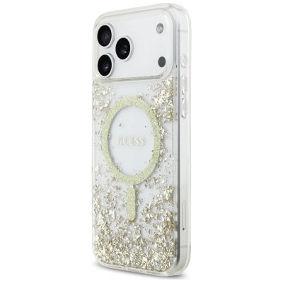 2. Guess Resin Bottom Glitter MagSafe Hülle für iPhone 17 Pro Max - Gold