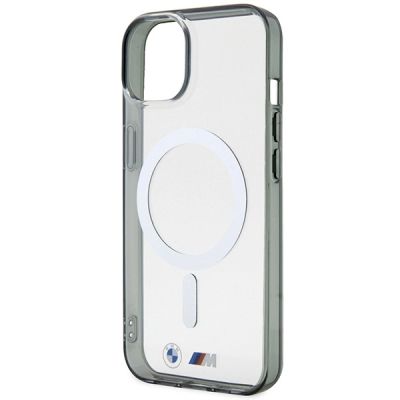 6. BMW BMHMP14SHCRS iPhone 14 6.1" Hülle transparent Hardcase Silver Ring MagSafe