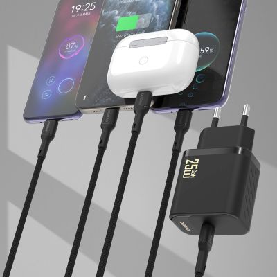 3. Dudao A27CEU PD 25W GaN SB-C Wandladegerät mit USB-C-Kabel – Schwarz