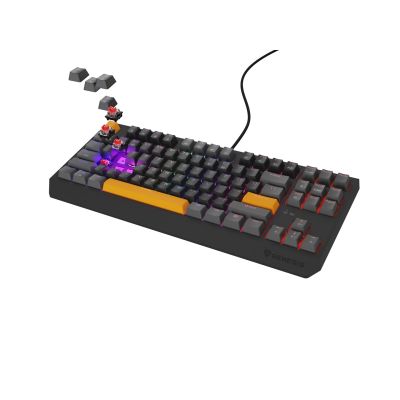 2. GENESIS Thor 230 TKL Gaming-Tastatur USB + RF Wireless + Bluetooth QWERTY Schwarz, Grau, Orange