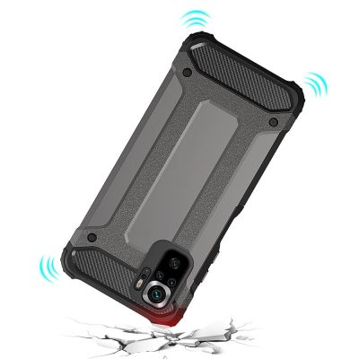 6. Hybrid Armor Case Tough Rugged Cover für Xiaomi Poco M4 Pro 5G schwarz