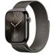 Apple Watch Series 10 GPS + Cellular 46 mm Gehäuse aus schiefergrauem Titan mit schiefergrauem Milanaise-Armband – S/M