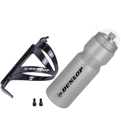 5. DUNLOP 750ML FAHRRADTRINKFLASCHE MIT KÄFIG SILBER