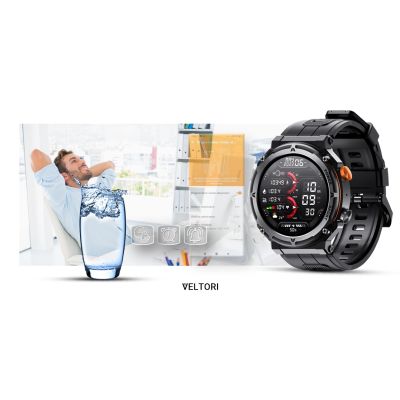 15. VELTORI VT130-1 Smartwatch Schwarzes Silikonarmband