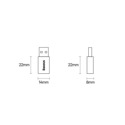 16. Baseus Ingenuity Series Mini USB 3.1 OTG auf USB Typ C Adapter schwarz (ZJJQ000101)