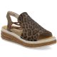 5. Beige Plateau-Sandalen mit Leopardenmuster für Damen, Rieker 62741-90