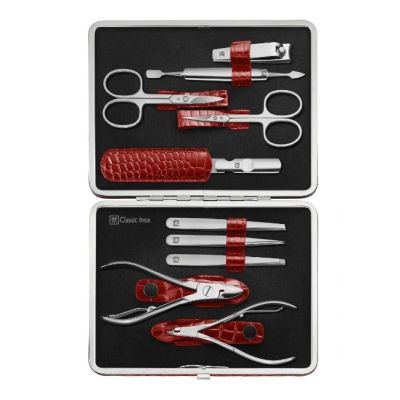 2. Zwilling Classic Inox Maniküre-Set – Lederetui, 10-teilig – Rot