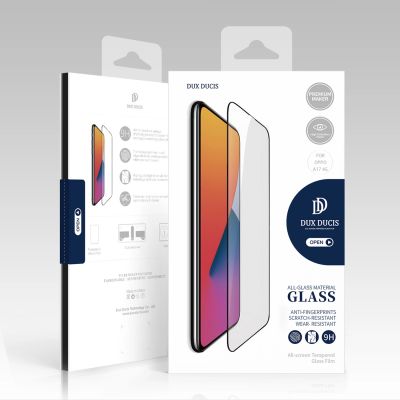 4. Dux Ducis 9D gehärtetes Glas Oppo A17 9H gehärtetes Glas mit schwarzem Rahmen