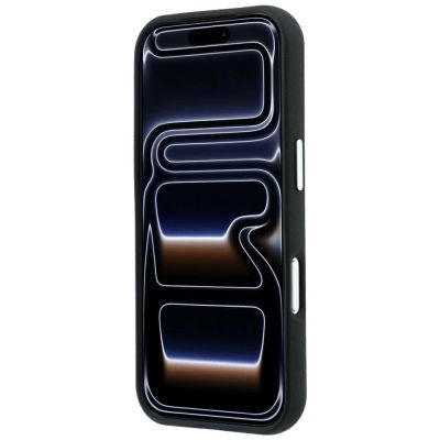 5. Karl Lagerfeld Saffiano-Hülle mit Karl & Choupette-Kopf-Pins und Logo für iPhone 18 Pro / 17 Pro – Schwarz