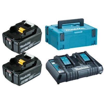 2. Netzteil-Kit 18V 2x6,0Ah (BL1860Bx2+DC18RD) MAKPAC MAKITA