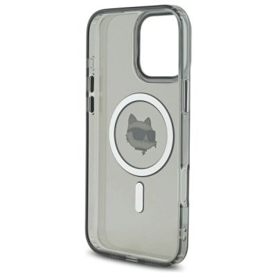 7. Karl Lagerfeld IML Metal Choupette Head MagSafe Hülle für iPhone 16 Pro Max - Schwarz